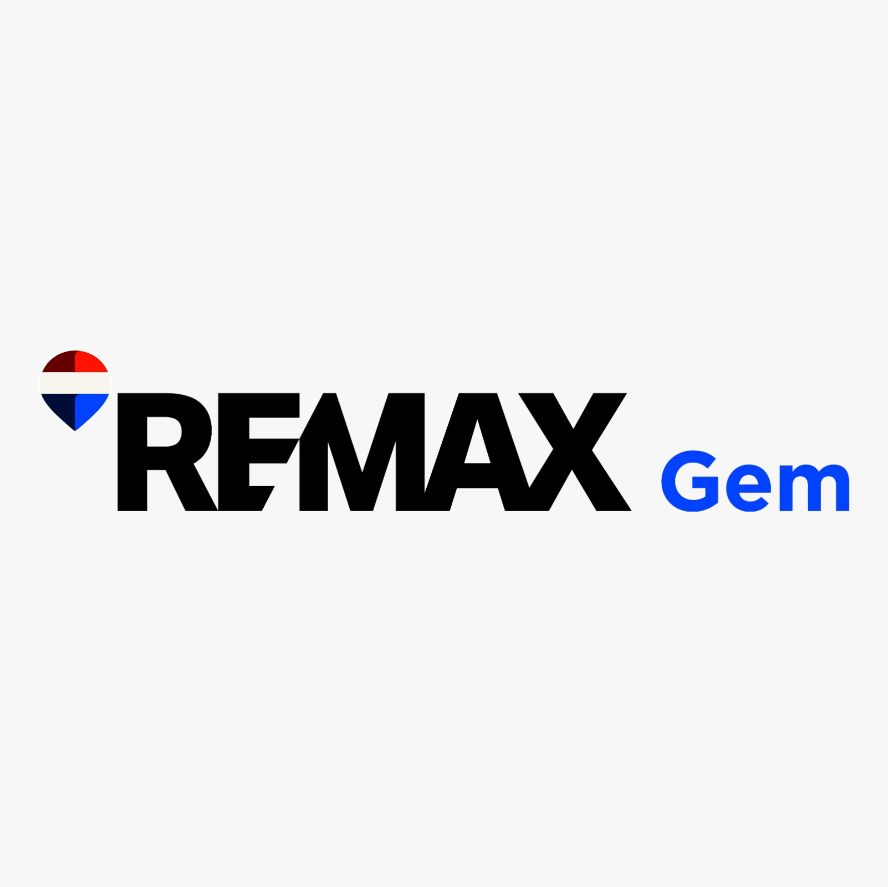 REMAX Gem logo with a map pin icon featuring red, white, and blue colors.